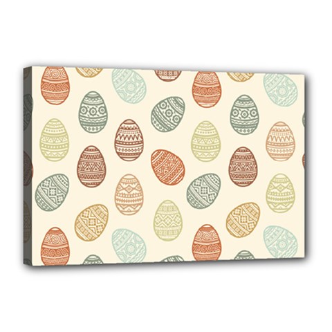 Seamless Pattern Colorful Easter Egg Flat Icons Painted Traditional Style Canvas 18  X 12  (stretched) by BangZart