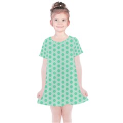 Polka Dots Mint Green, Pastel Colors, Retro, Vintage Pattern Kids  Simple Cotton Dress by Casemiro