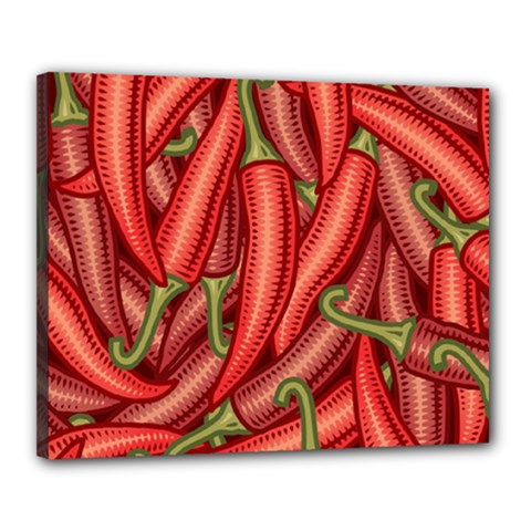 Seamless Chili Pepper Pattern Canvas 20  X 16  (stretched) by BangZart