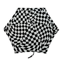 Weaving Racing Flag, Black And White Chess Pattern Mini Folding Umbrellas by Casemiro