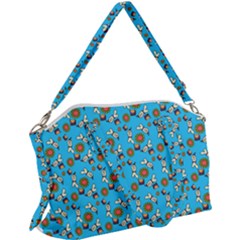 Clown Ghost Pattern Blue Canvas Crossbody Bag by snowwhitegirl