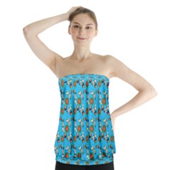 Clown Ghost Pattern Blue Strapless Top by snowwhitegirl