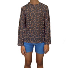 Animal Skin - Panther Or Giraffe - Africa And Savanna Kids  Long Sleeve Swimwear by DinzDas