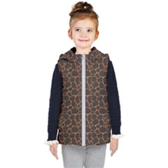 Animal Skin - Panther Or Giraffe - Africa And Savanna Kids  Hooded Puffer Vest by DinzDas