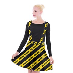 Warning Colors Yellow And Black - Police No Entrance 2 Suspender Skater Skirt by DinzDas