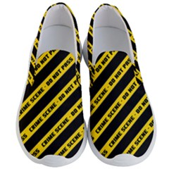 Warning Colors Yellow And Black - Police No Entrance 2 Men s Lightweight Slip Ons by DinzDas