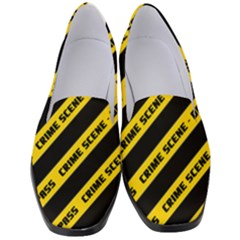 Warning Colors Yellow And Black - Police No Entrance 2 Women s Classic Loafer Heels by DinzDas