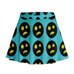 005 - Ugly Smiley With Horror Face - Scary Smiley Mini Flare Skirt by DinzDas