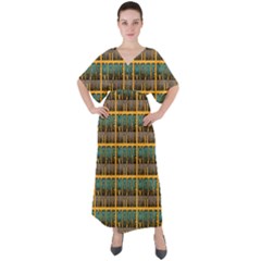 More Nature - Nature Is Important For Humans - Save Nature V-neck Boho Style Maxi Dress by DinzDas