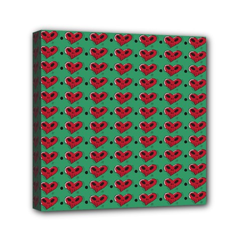 Evil Heart Graffiti Pattern Mini Canvas 6  X 6  (stretched) by DinzDas