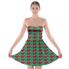 Evil Heart Graffiti Pattern Strapless Bra Top Dress by DinzDas