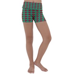 Evil Heart Graffiti Pattern Kids  Lightweight Velour Yoga Shorts by DinzDas