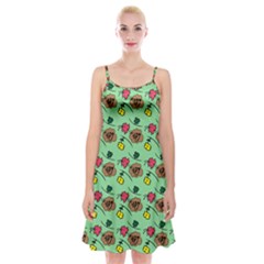 Lady Bug Fart - Nature And Insects Spaghetti Strap Velvet Dress by DinzDas