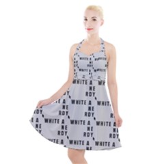 White And Nerdy - Computer Nerds And Geeks Halter Party Swing Dress  by DinzDas