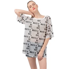 White And Nerdy - Computer Nerds And Geeks Oversized Chiffon Top by DinzDas