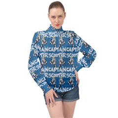 Scooter Captain - Moped And Scooter Riding High Neck Long Sleeve Chiffon Top by DinzDas