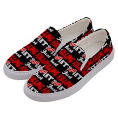 Just Killing It - Silly Toilet Stool Rocket Man Men s Canvas Slip Ons by DinzDas