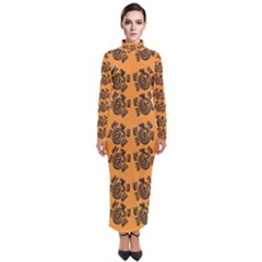 Inka Cultur Animal - Animals And Occult Religion Turtleneck Maxi Dress by DinzDas