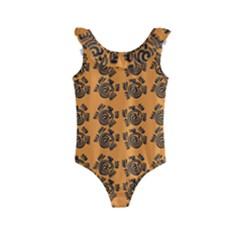 Inka Cultur Animal - Animals And Occult Religion Kids  Frill Swimsuit by DinzDas