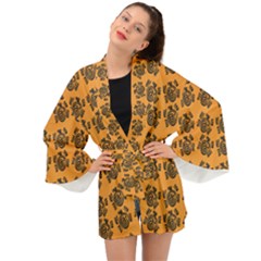 Inka Cultur Animal - Animals And Occult Religion Long Sleeve Kimono by DinzDas