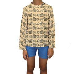 Inka Cultur Animal - Animals And Occult Religion Kids  Long Sleeve Swimwear by DinzDas