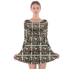 Bmx And Street Style - Urban Cycling Culture Long Sleeve Skater Dress by DinzDas