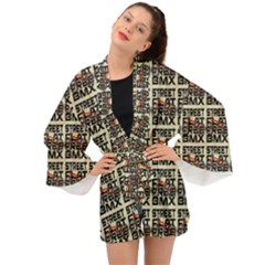 Bmx And Street Style - Urban Cycling Culture Long Sleeve Kimono by DinzDas