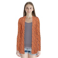 Animal Skin - Lion And Orange Skinnes Animals - Savannah And Africa Drape Collar Cardigan by DinzDas