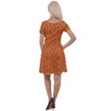 Animal Skin - Lion And Orange Skinnes Animals - Savannah And Africa Cap Sleeve Velour Dress  View2