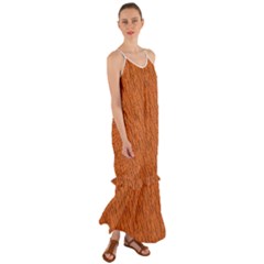 Animal Skin - Lion And Orange Skinnes Animals - Savannah And Africa Cami Maxi Ruffle Chiffon Dress by DinzDas