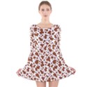 Animal Skin - Brown Cows Are Funny And Brown And White Long Sleeve Velvet Skater Dress View1