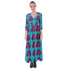 Little Devil Baby - Cute And Evil Baby Demon Button Up Maxi Dress by DinzDas