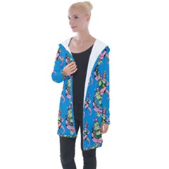 Monster And Cute Monsters Fight With Snake And Cyclops Longline Hooded Cardigan by DinzDas