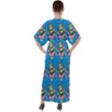 Monster And Cute Monsters Fight With Snake And Cyclops V-Neck Boho Style Maxi Dress View2