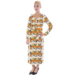 Love And Flowers And Peace Fo All Hippies Velvet Maxi Wrap Dress by DinzDas