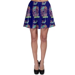 Jaw Dropping Horror Hippie Skull Skater Skirt by DinzDas