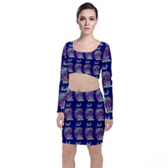 Jaw Dropping Horror Hippie Skull Top And Skirt Sets by DinzDas