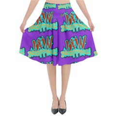 Jaw Dropping Comic Big Bang Poof Flared Midi Skirt by DinzDas