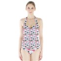 Adorable seamless cat head pattern01 Halter Swimsuit View1