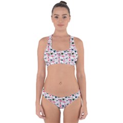 Adorable Seamless Cat Head Pattern01 Cross Back Hipster Bikini Set by TastefulDesigns