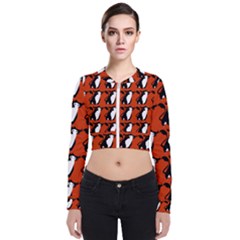  Bull In Comic Style Pattern - Mad Farming Animals Long Sleeve Zip Up Bomber Jacket by DinzDas