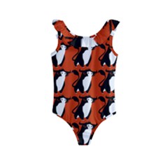  Bull In Comic Style Pattern - Mad Farming Animals Kids  Frill Swimsuit by DinzDas