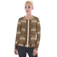 A Cookie A Day Keeps Sadness Away Velour Zip Up Jacket by DinzDas