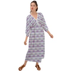 Pastel Lines, Bars Pattern, Pink, Light Blue, Purple Colors Grecian Style  Maxi Dress by Casemiro