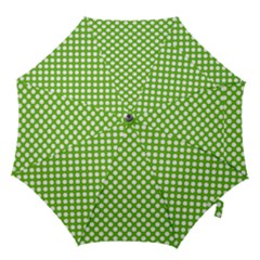 Pastel Green Lemon, White Polka Dots Pattern, Classic, Retro Style Hook Handle Umbrellas (medium) by Casemiro