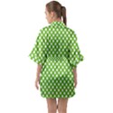 Pastel green lemon, white polka dots pattern, classic, retro style Half Sleeve Satin Kimono  View2