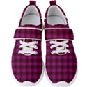 Dark purple, violet tartan, buffalo plaid like pattern Men s Velcro Strap Shoes View1