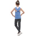 Pastel Blue, white polka dots pattern, retro, classic dotted theme Kids  Sleeveless Hoodie View2