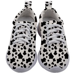 Black And White Cow Spots Pattern, Animal Fur Print, Vector Kids Athletic Shoes by Casemiro