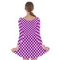 White and purple, polka dots, retro, vintage dotted pattern Long Sleeve Skater Dress View2